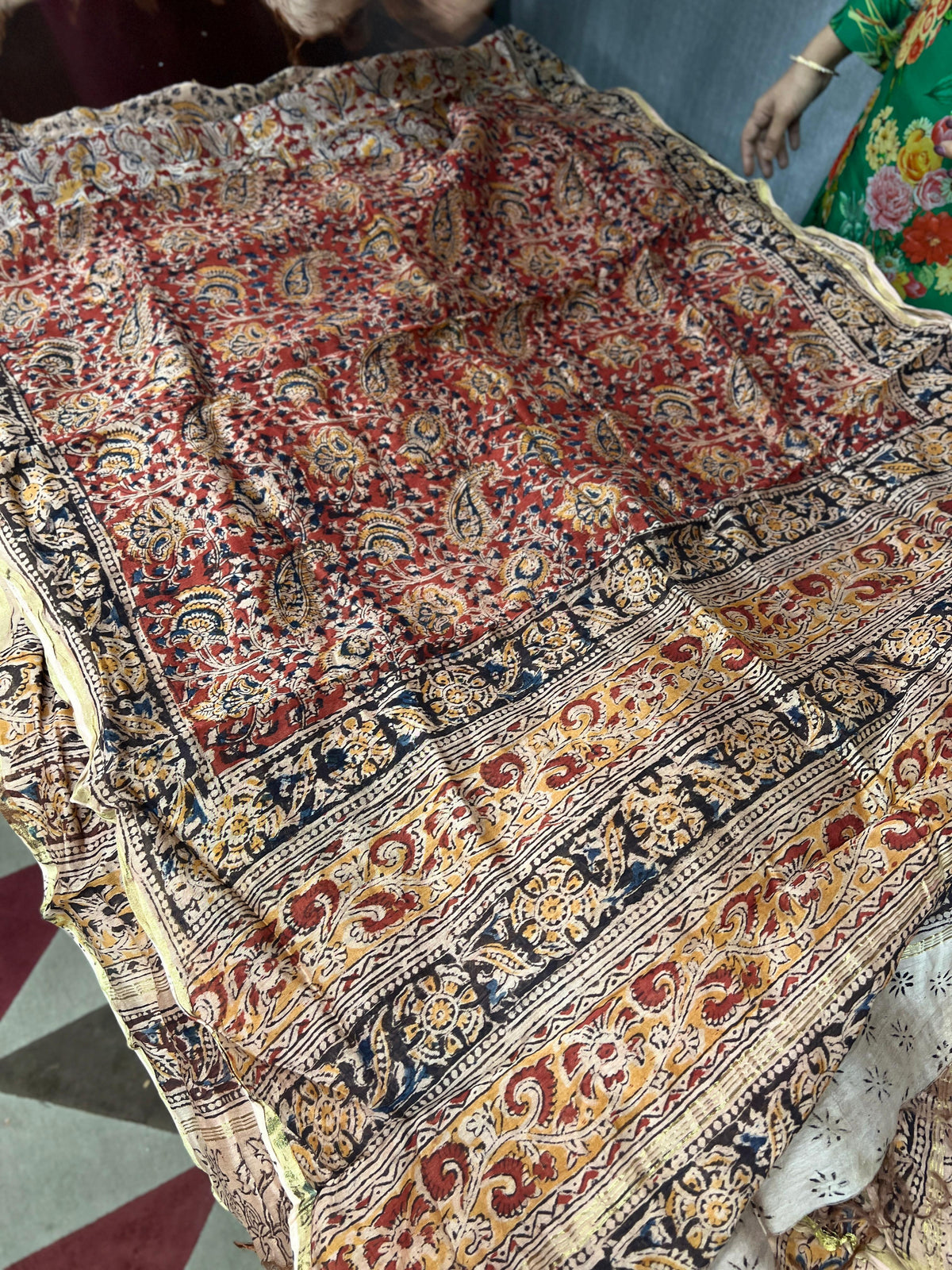 kalamkari print dupatta  - Maroon  shade Search code 5115