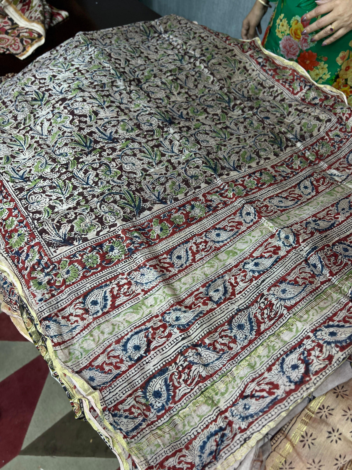 kalamkari print dupatta  - Brown shade Search code 5121