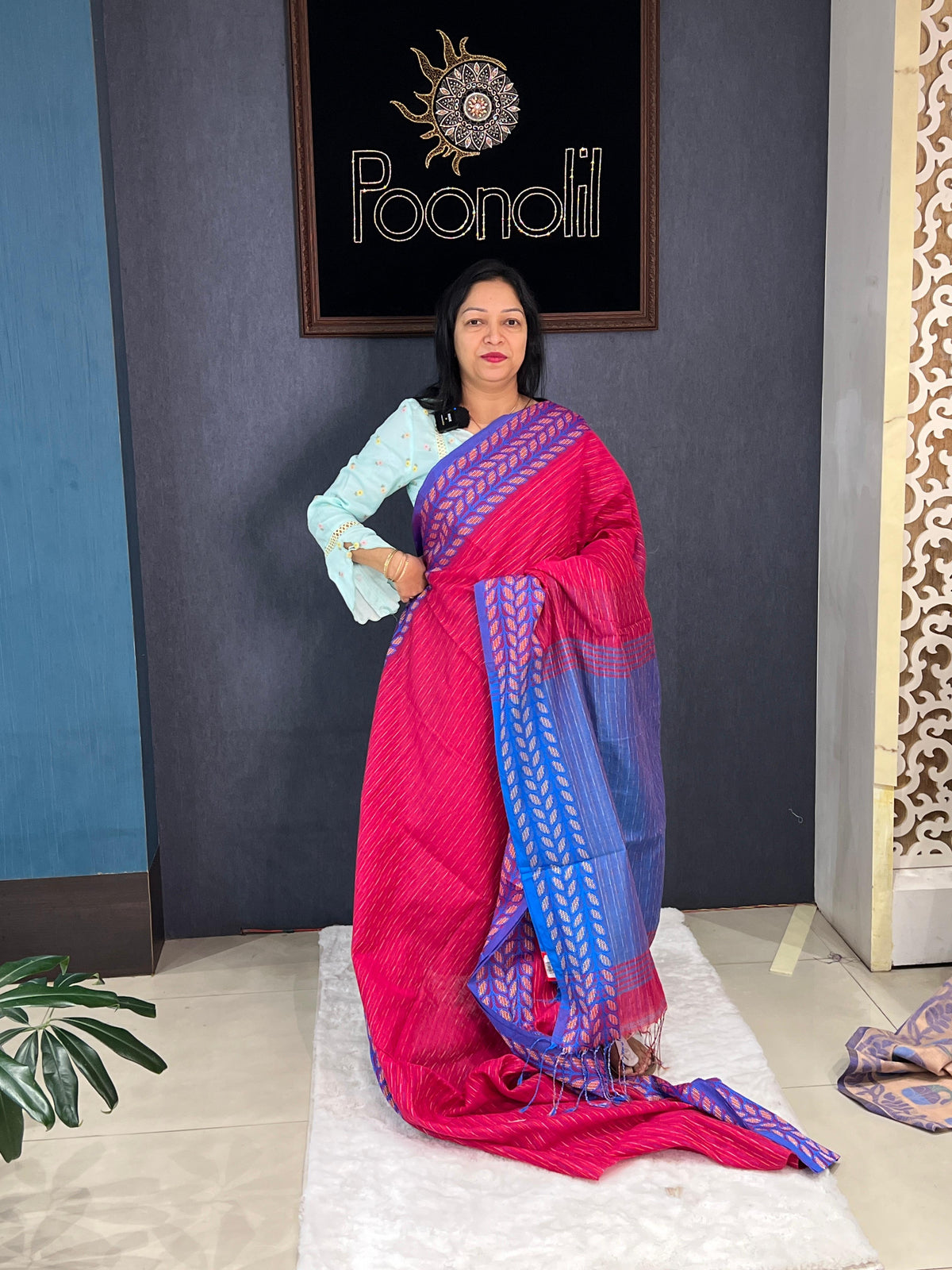 Cotton saree  -Burgundy to  color Search code 4561