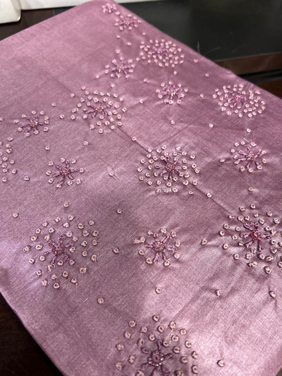 UNSTITCHED TUSSAR SUIT SET -Lavender shade Search code 8902
