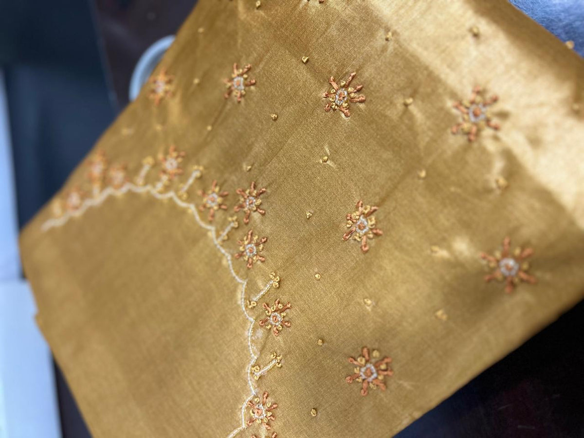 UNSTITCHED TUSSAR SUIT SET -Yellow shade Search code 8906