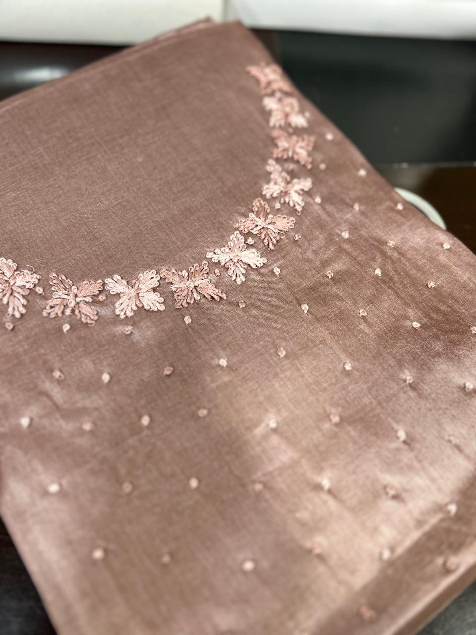 UNSTITCHED TUSSAR SUIT SET -Blush pink  shade Search code 8911