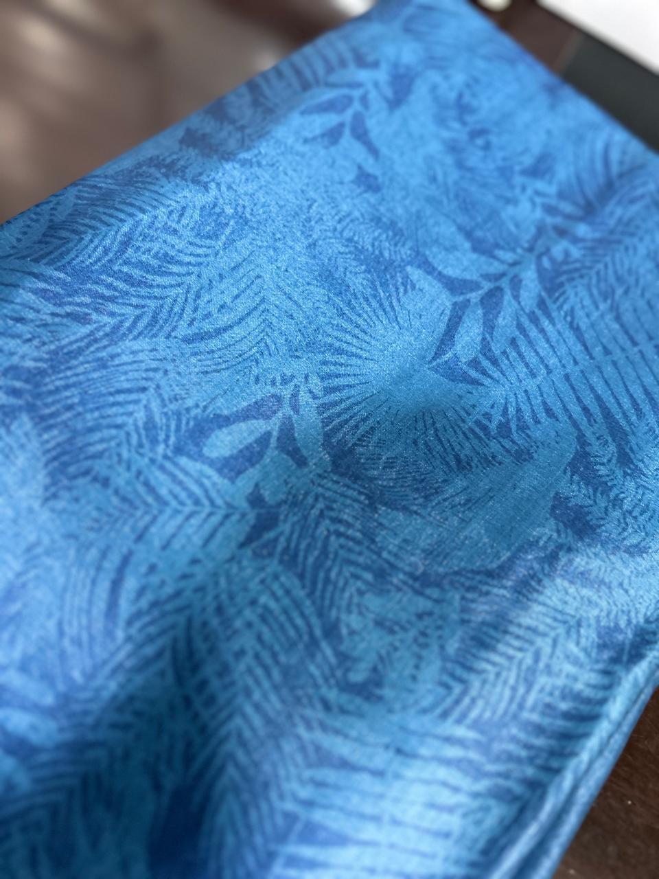 Printed tussar Suit set-Blue shade  Search code 1114