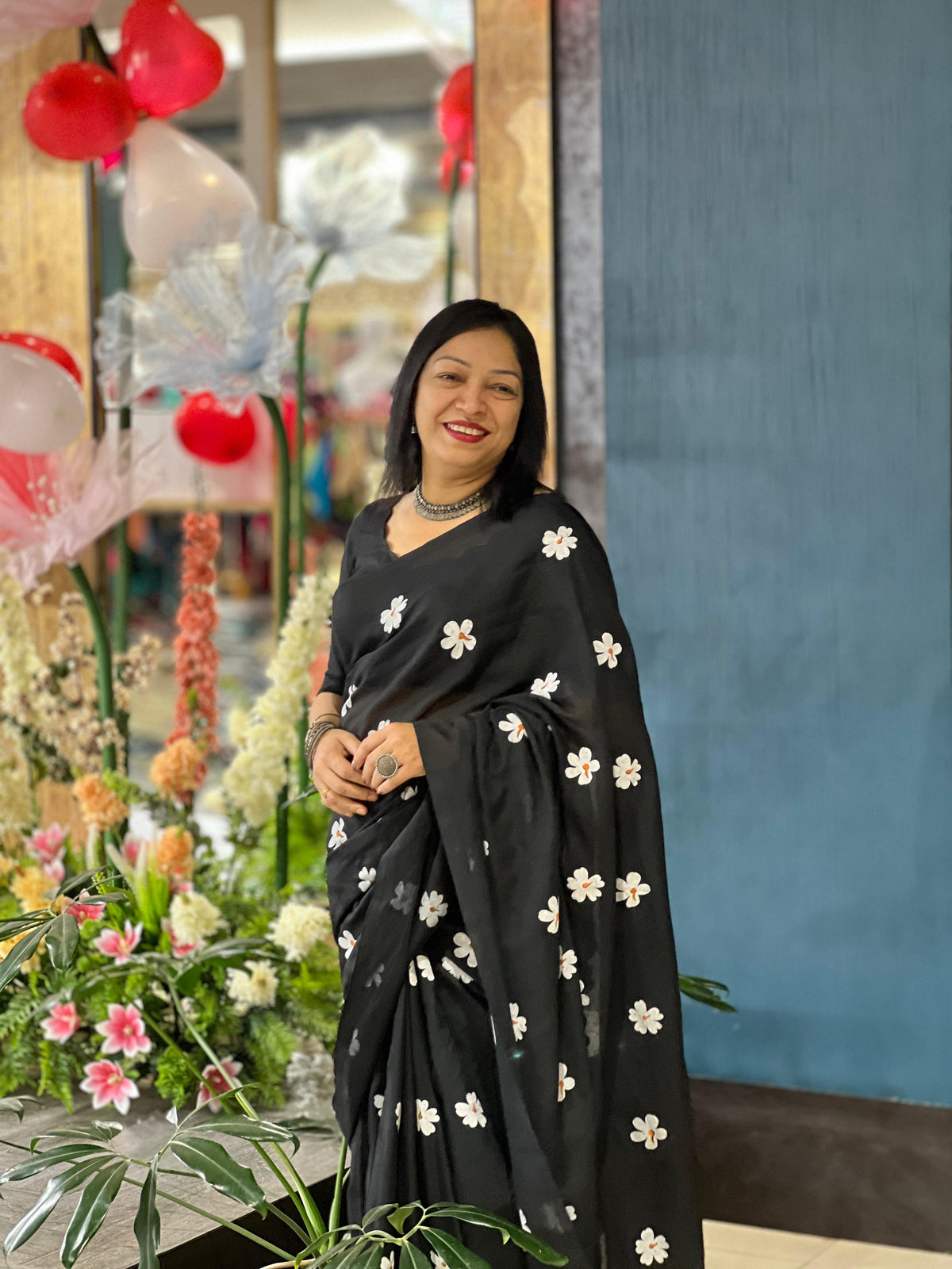 Cotton saree  -Black color Search code 4570