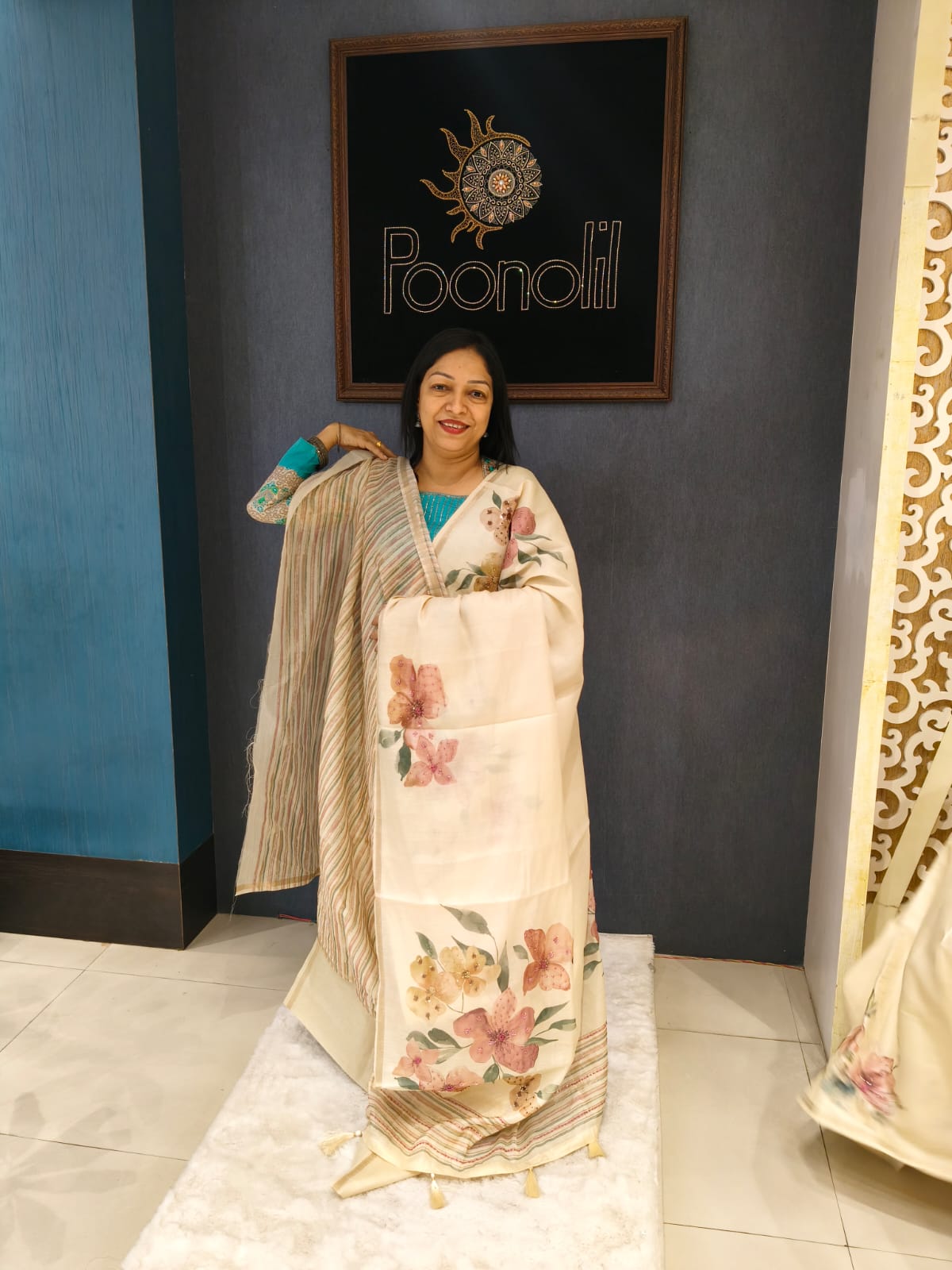 Semi Tussar Saree -Chiku   color Search code 2114