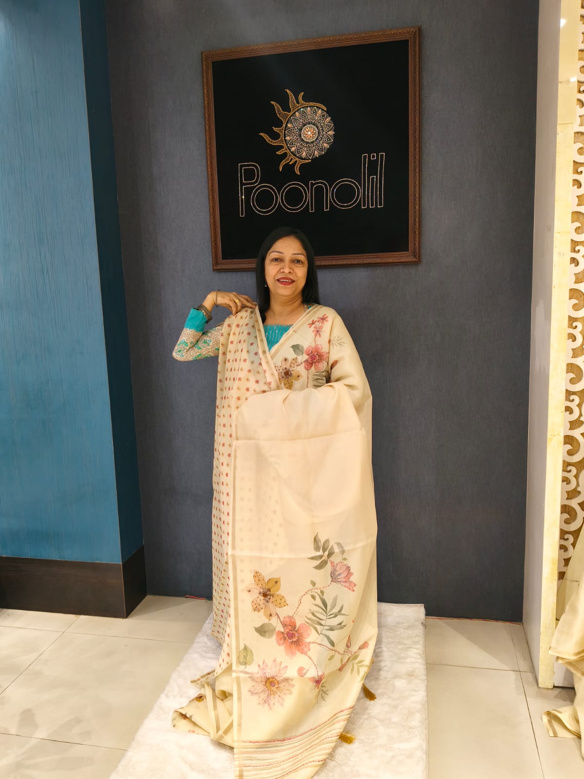Semi Tussar Saree -Chiku   color Search code 2116
