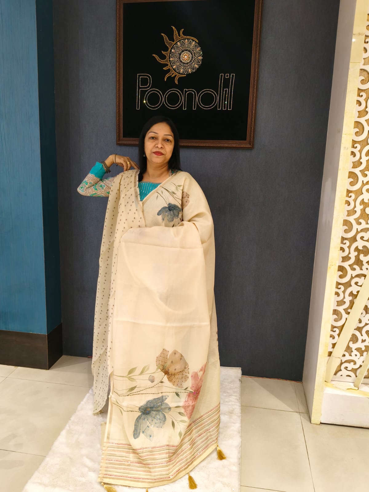 Semi Tussar Saree-Chiku   color Search code 2117