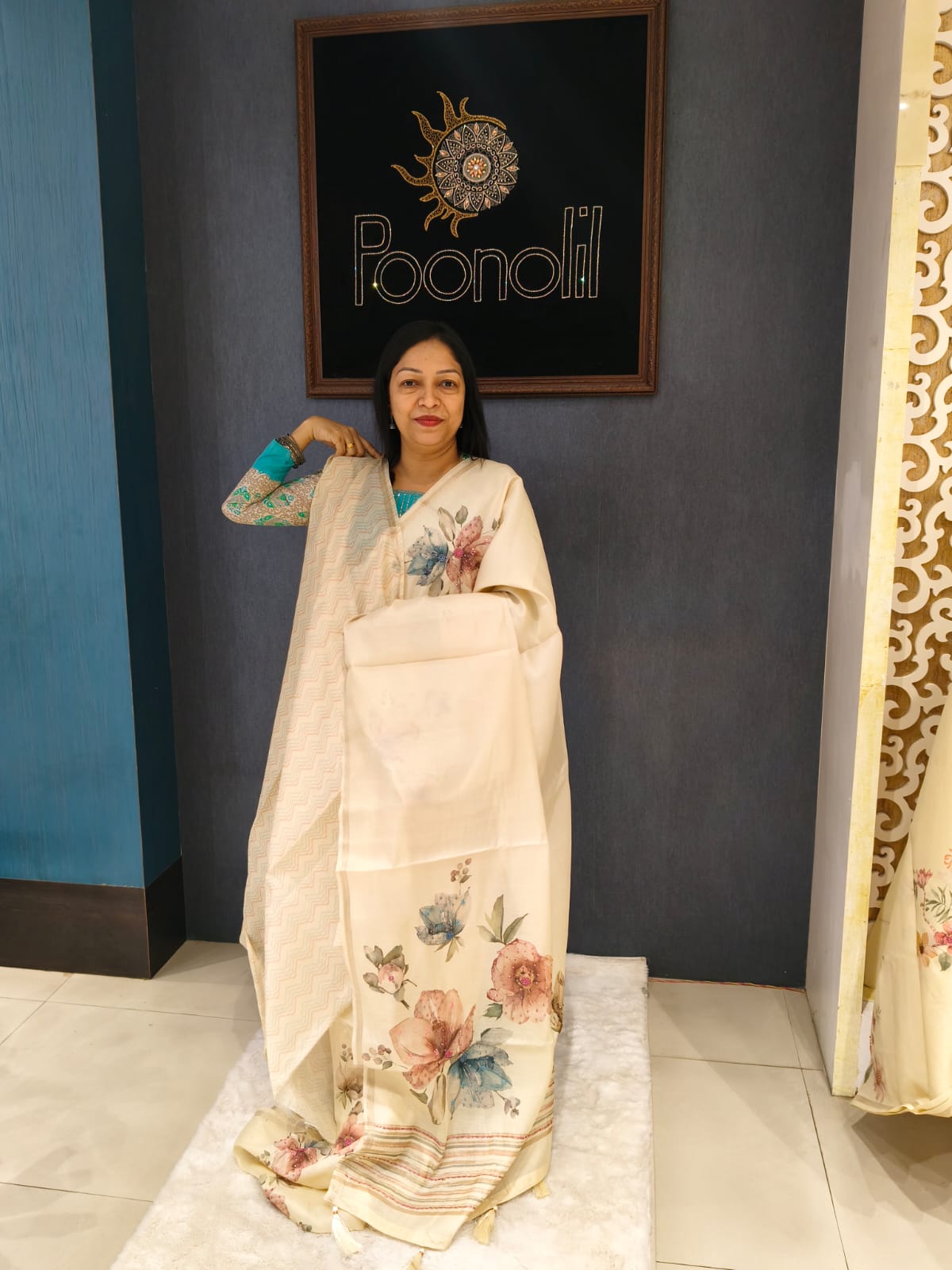 Semi Tussar Saree -Chiku   color Search code 2115