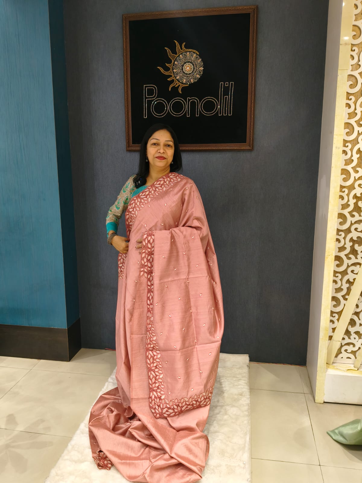 Semi Tussar SAREE -Onion color Search code 2118