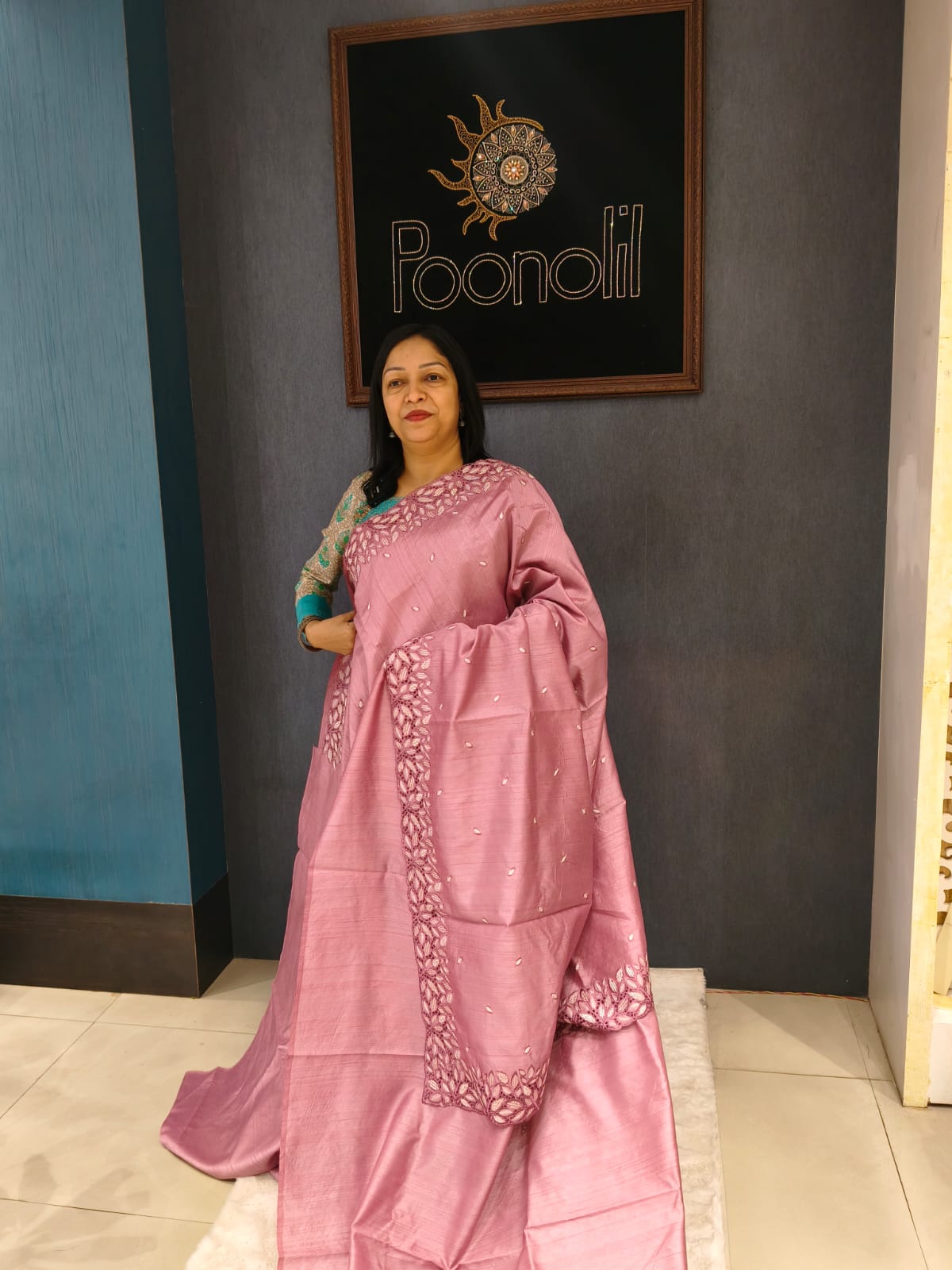 Semi TussarSAREE -Lotus pink  color Search code 2122