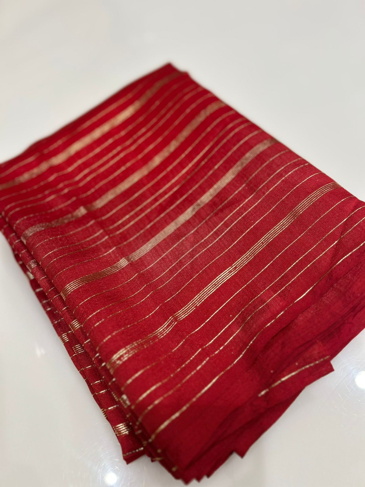 BUDGET FRIENDLY SAREES -Red  shade  Search code 3206