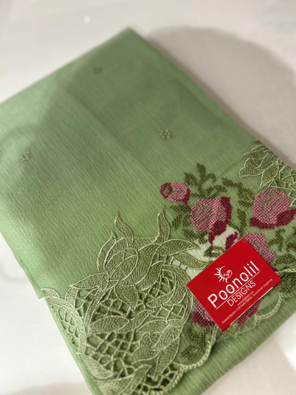 UNSTITCHED SALWAR SUIT SET  -Green shade Search code 9055