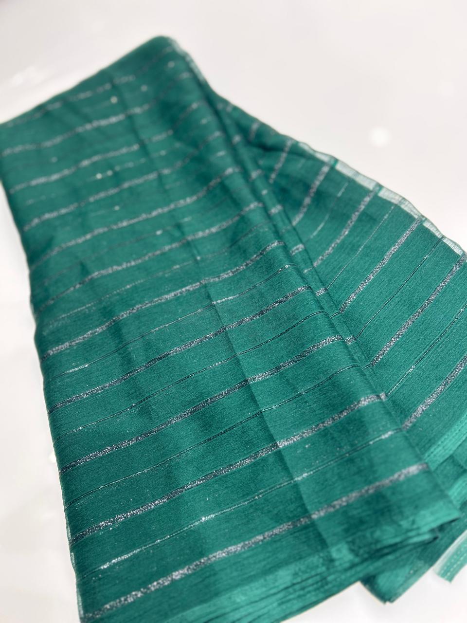 BUDGET FRIENDLY SAREES -Bottle green shade  Search code 1205