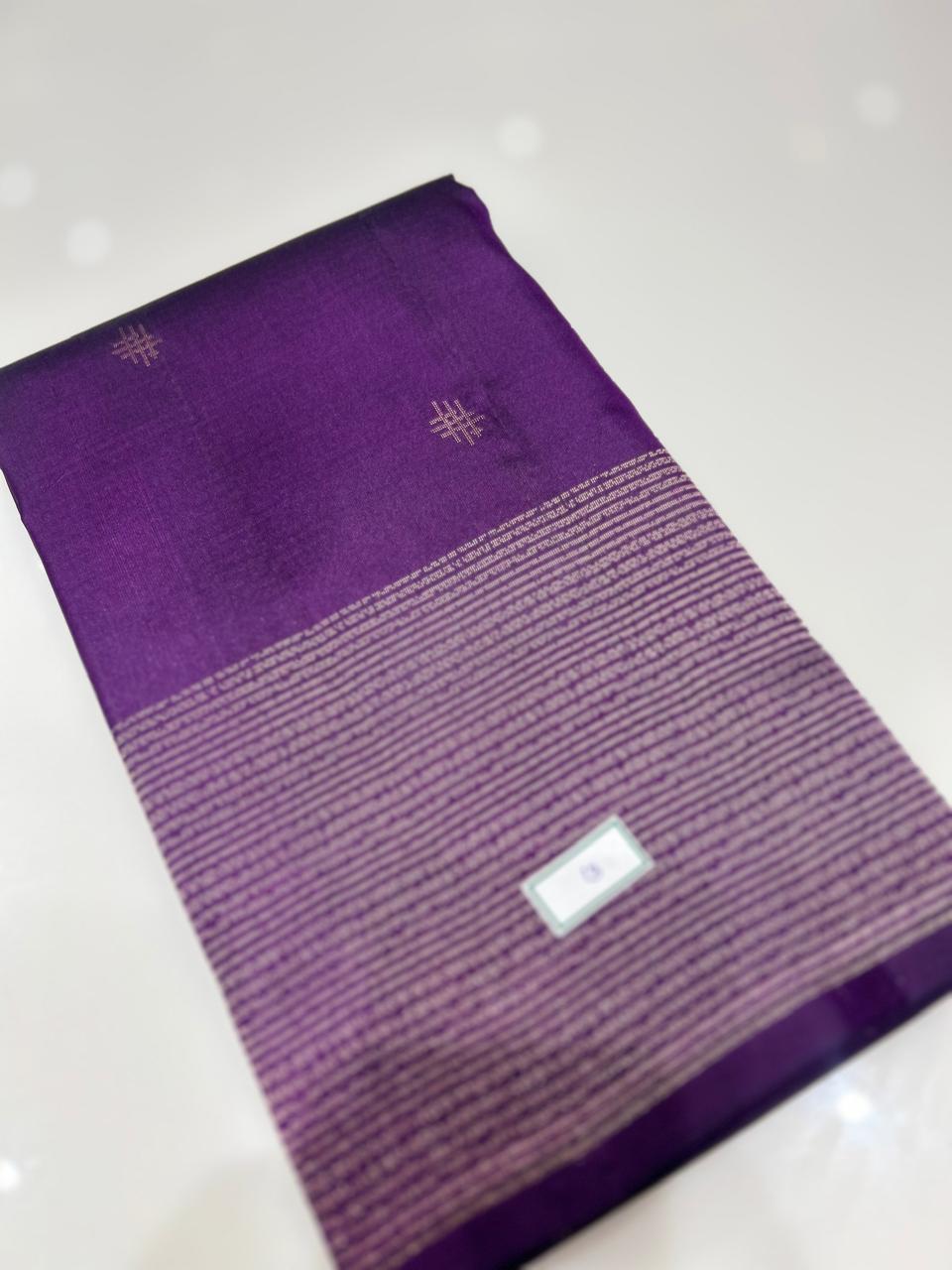 KANCHIPURAM SAREE -Violet purple   shade Search code 6319