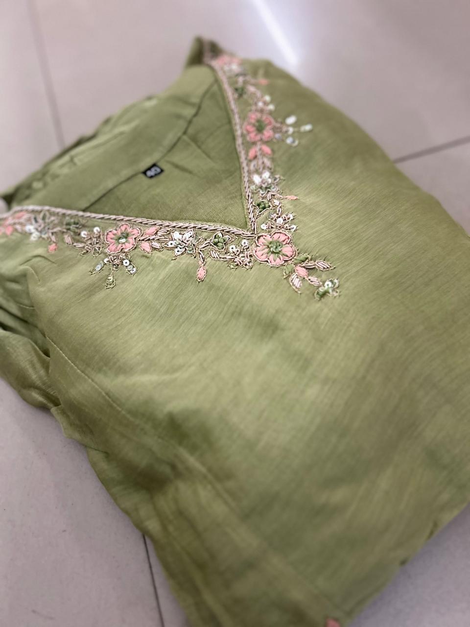 Salwar suit set -Green shade Search code 5662