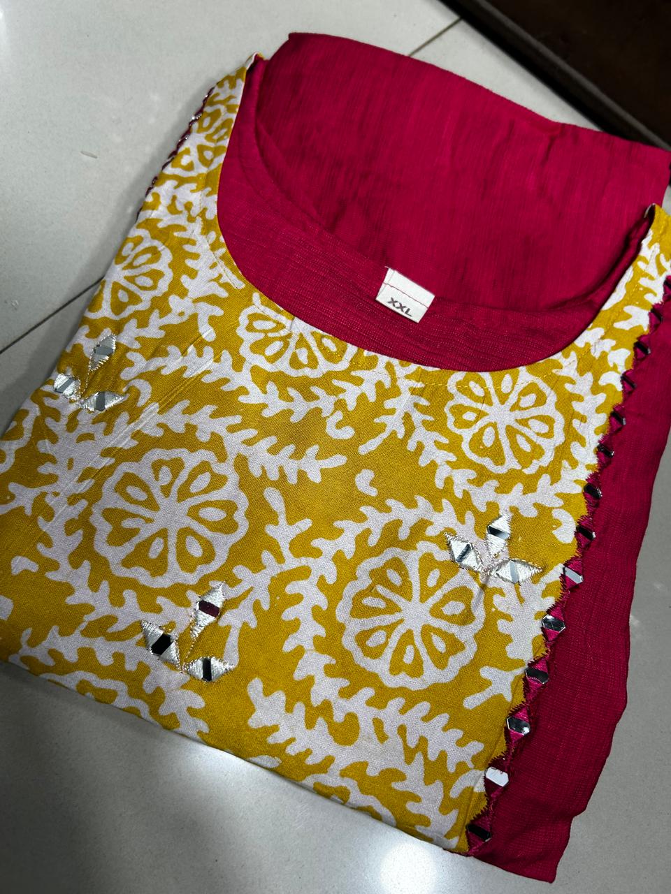Salwar suit set -Ranni pink and Yellow  shade Search code 5663