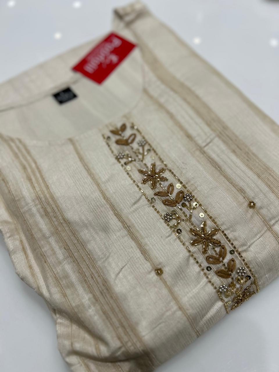 Salwar Suit -Cream Chiku color search code 4007