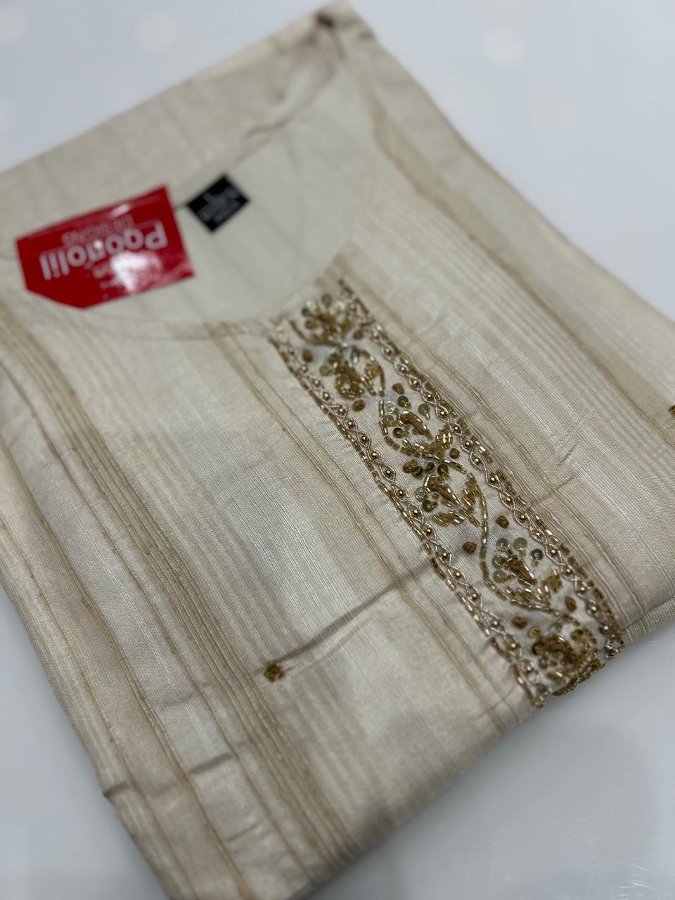 Salwar Suit -Cream Chiku color search code 4008