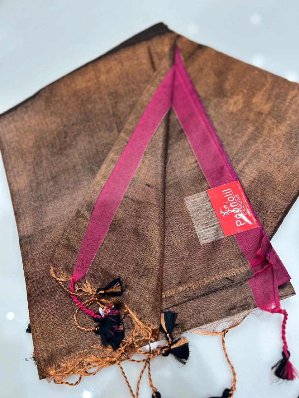 Tissue Saree- Copper  Shade search code 8500