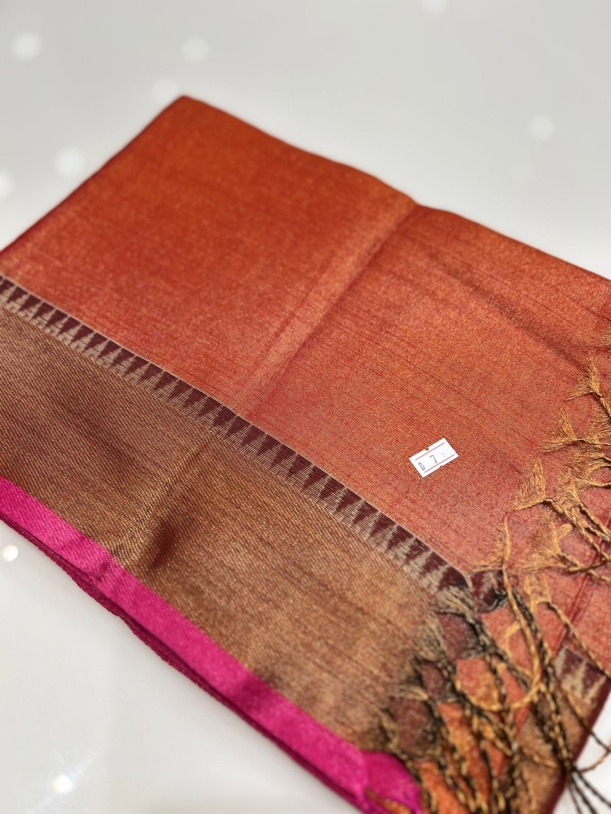 Tissue Saree- Brick Shade search code 8518
