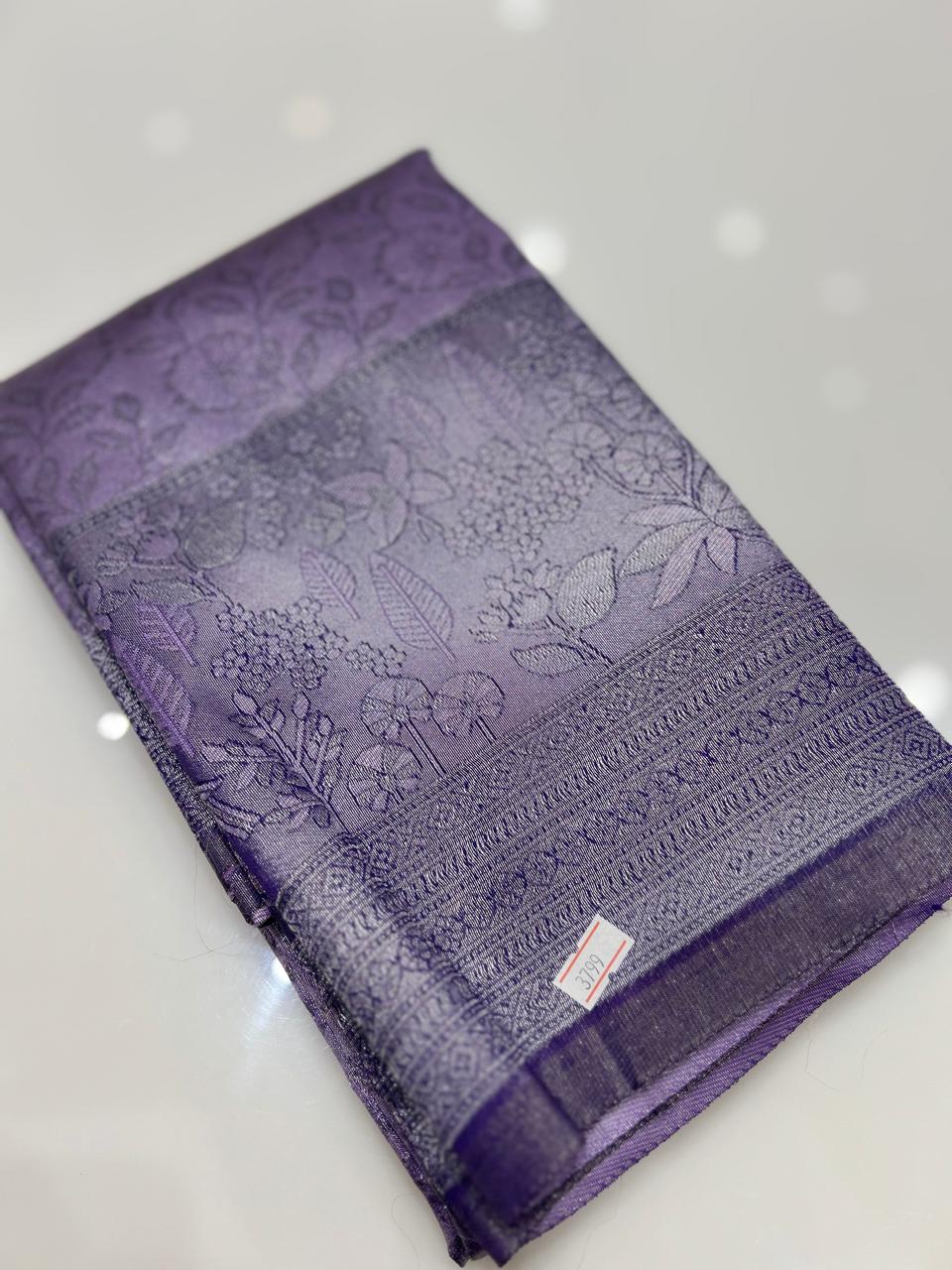 Semi Silk Saree - dark Purple color Search code 6445