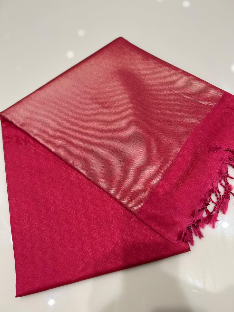 Semi Silk Saree -Dusty red color Search code 6460