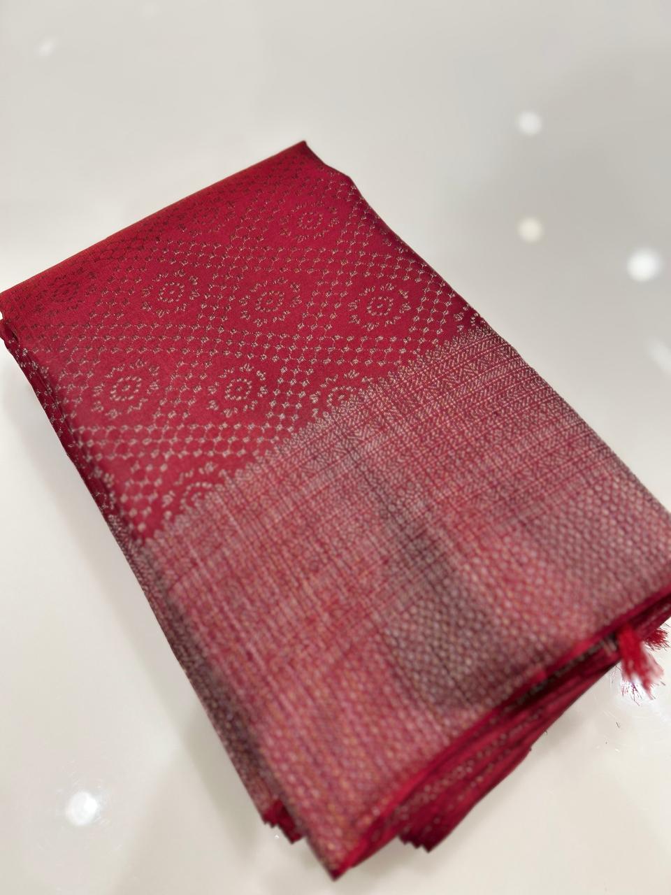 KANCHIPURAM BROCADE SAREE-kanchi maroon color Search code 1510