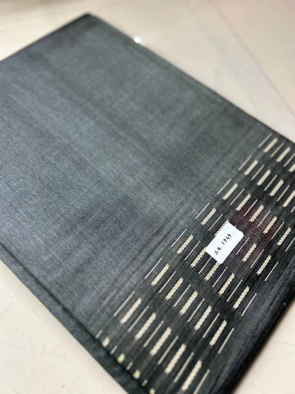 Tussar Saree -Gray shade Search code 1549