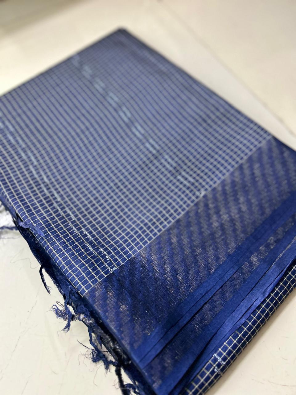 Tussar Saree -Navy blue  shade Search code 1563