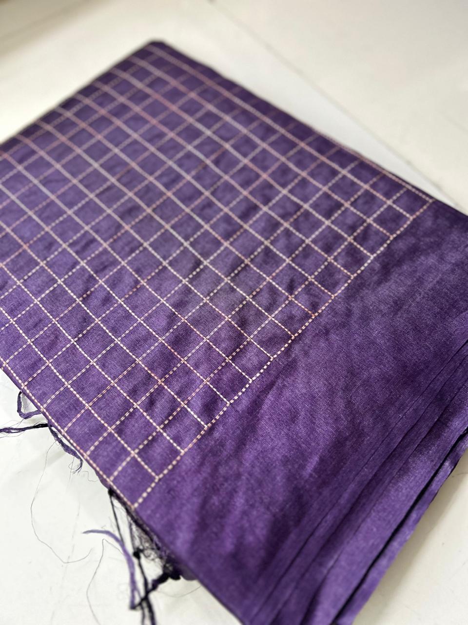 Tussar Saree -Purple shade Search code 1573
