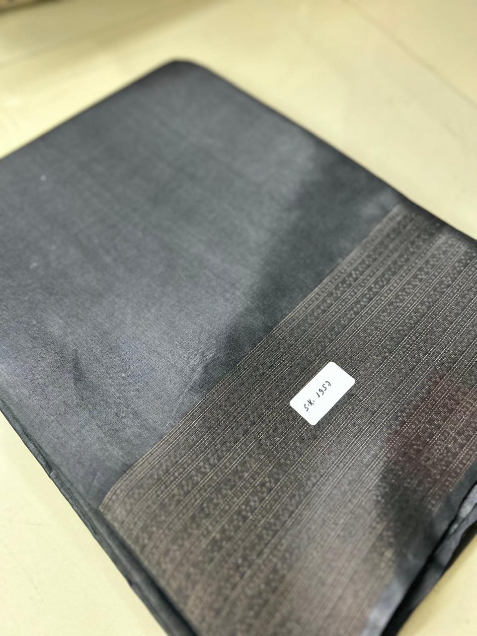 Tussar Saree -Black  shade Search code 1589