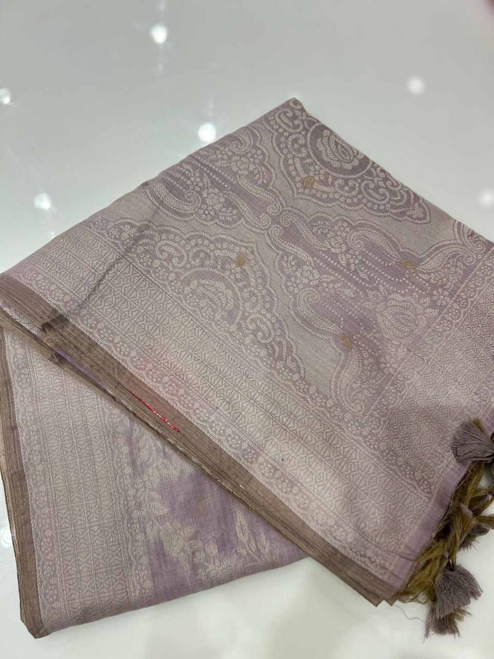 Soft chanderi saree - Lavender shade  Search code 4909