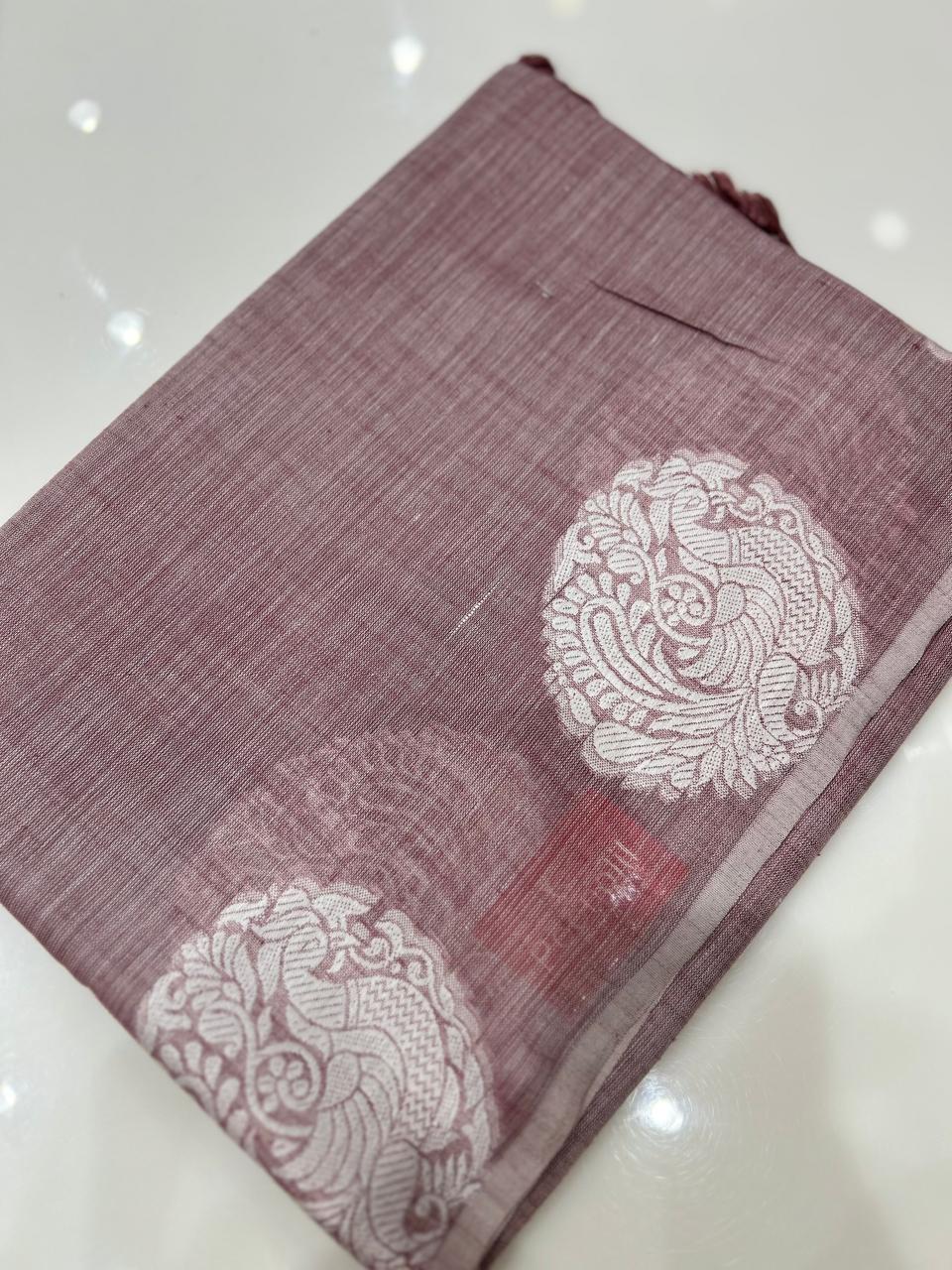 Soft chanderi saree - Mauve shade  Search code 4910
