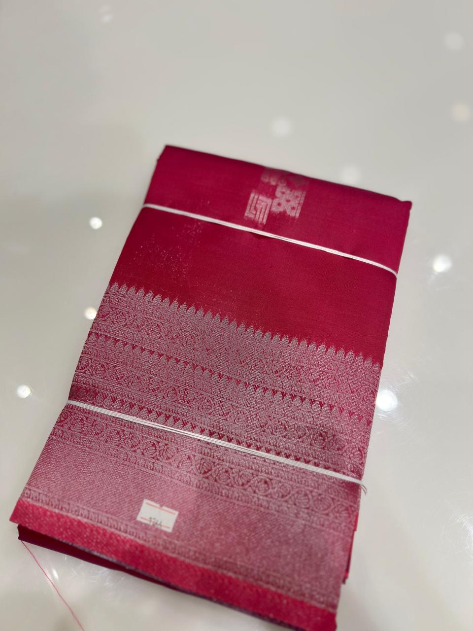 Semi Silk Saree - Pink   color Search code 4927