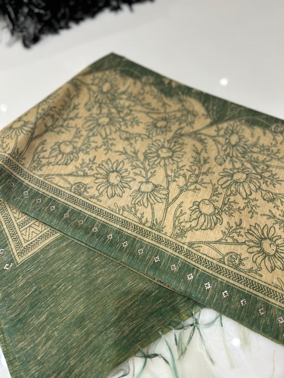 Soft chanderi saree - Blue shade  Search code 3709