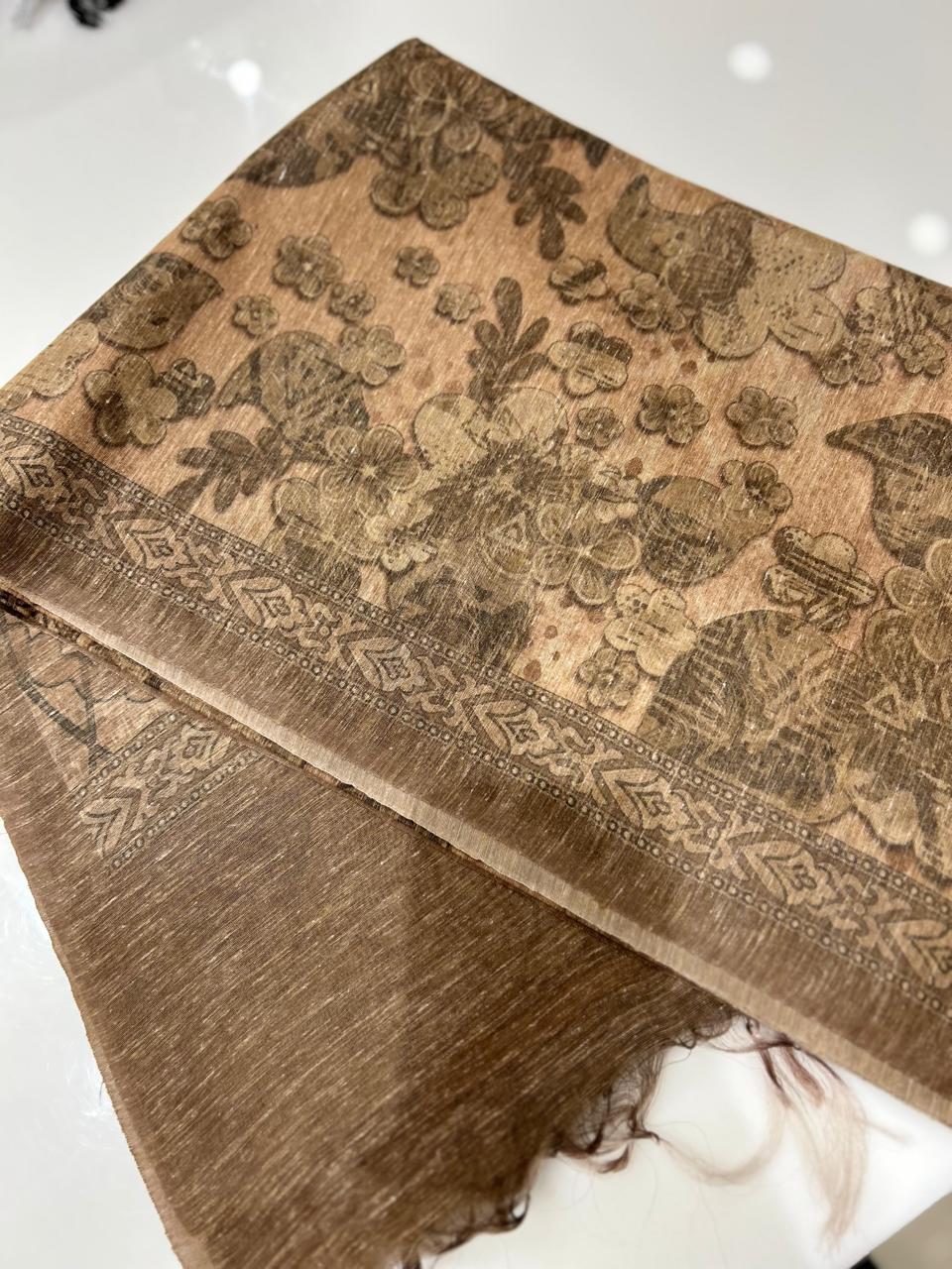 Soft chanderi saree -Dusty Brick   shade  Search code 3711