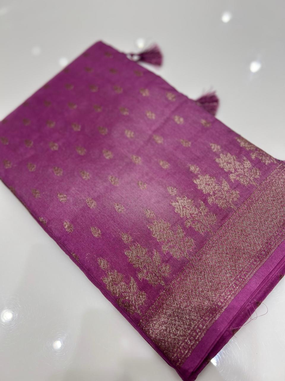 Semi banarasi saree -Vadamlai shade  Search code 6742