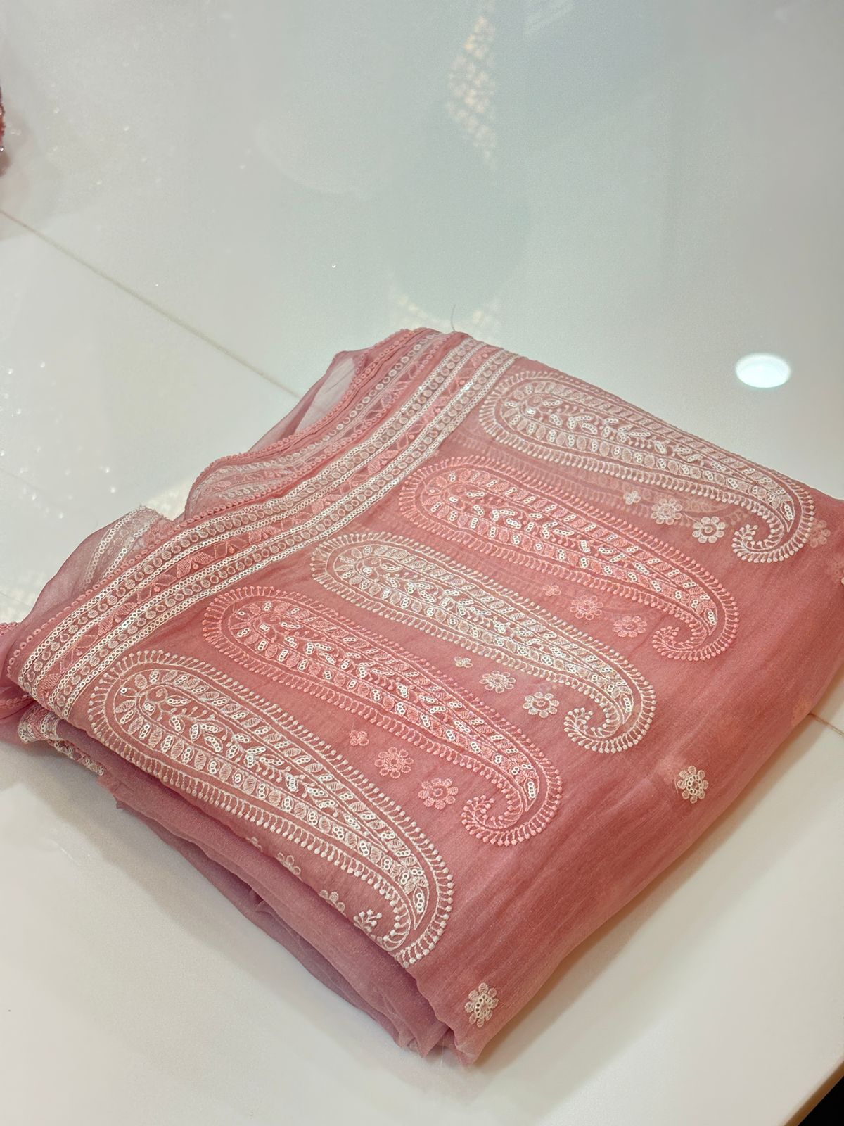 Cotton  Saree-Peach shade Search code 7701