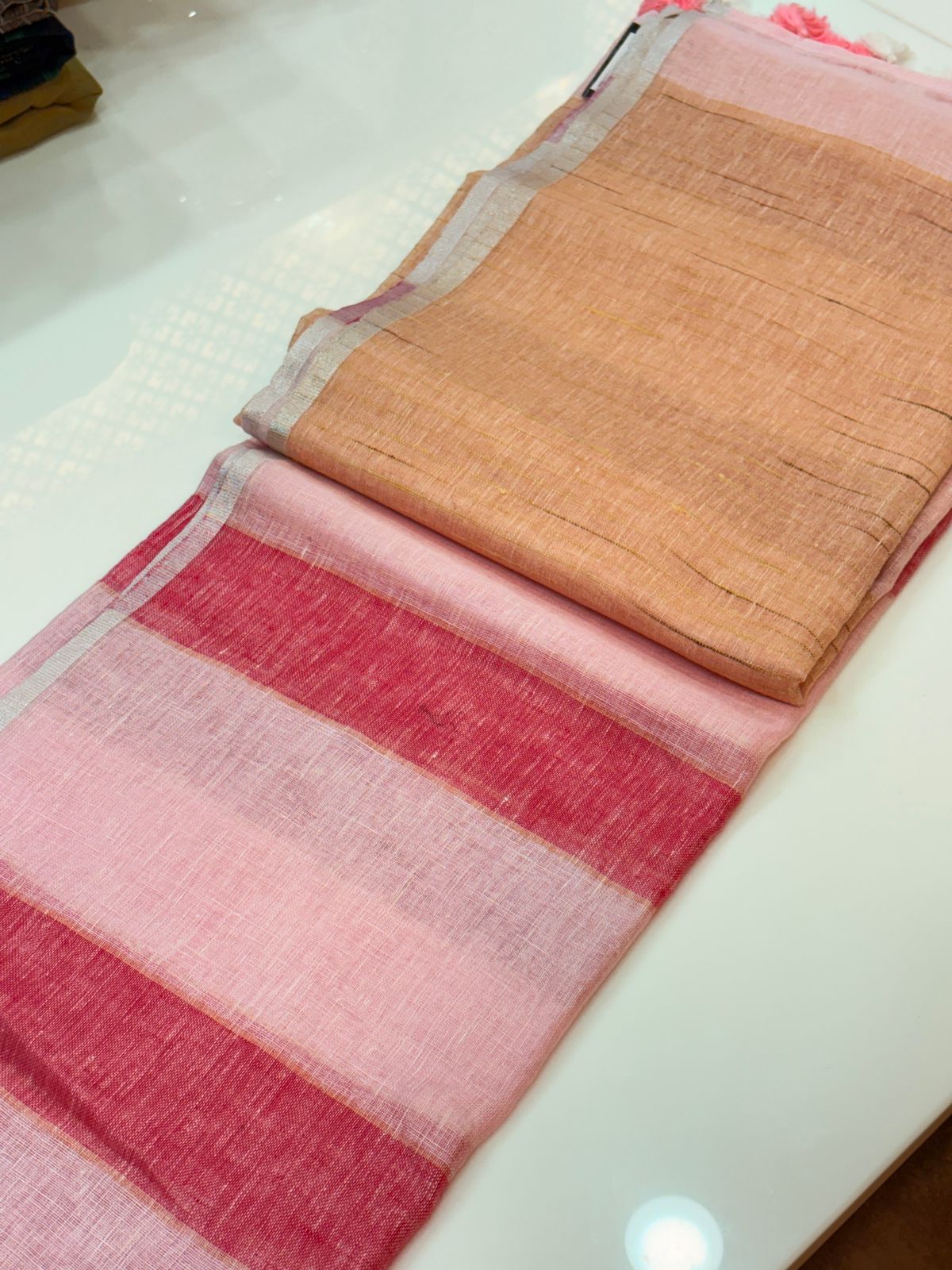 Cotton  Saree-Light pink   shade Search code 7708