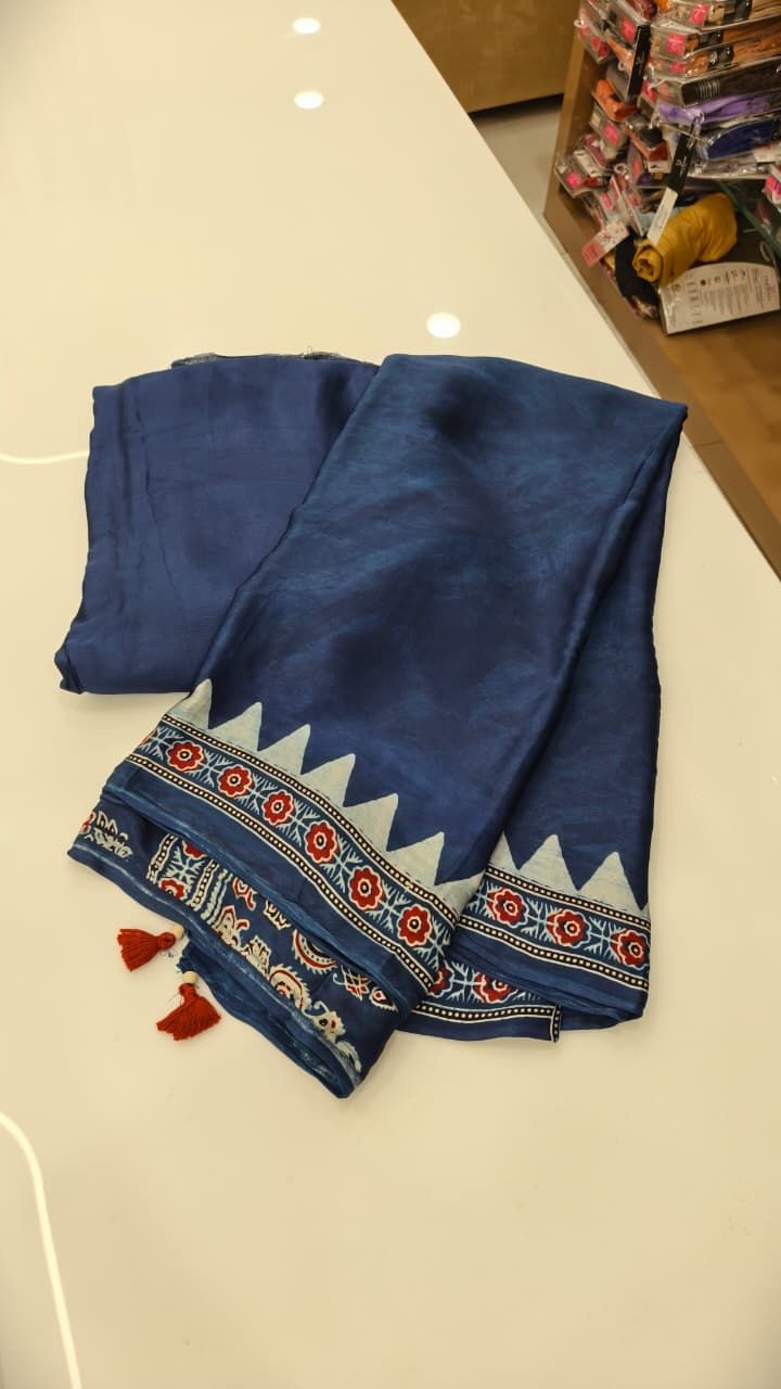 Modal Unstitched Salwar suit set  -Blue  shade Search code 3306