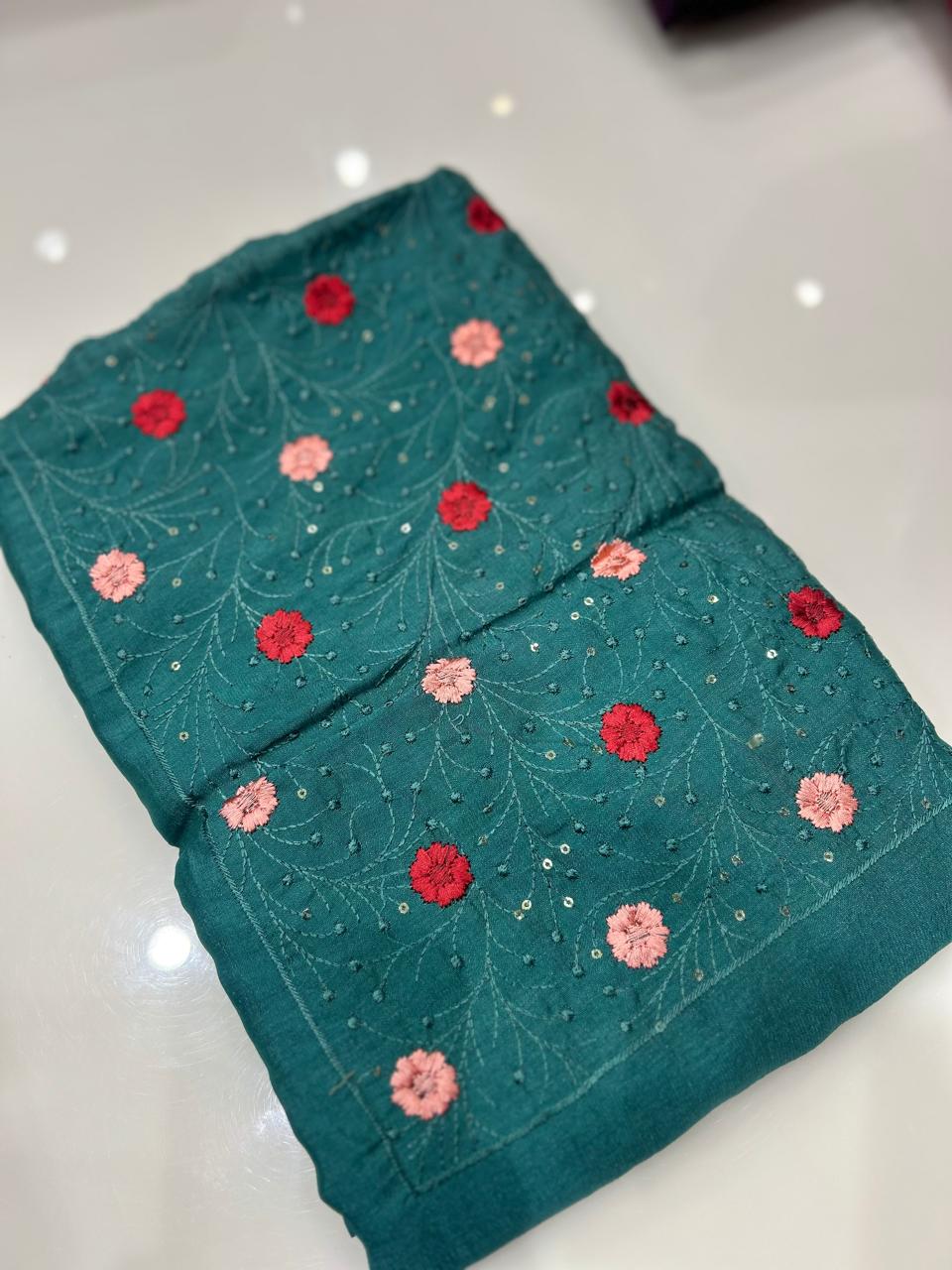 UNSTITCHED SALWAR SUIT SET- Blue  color Search code 8714