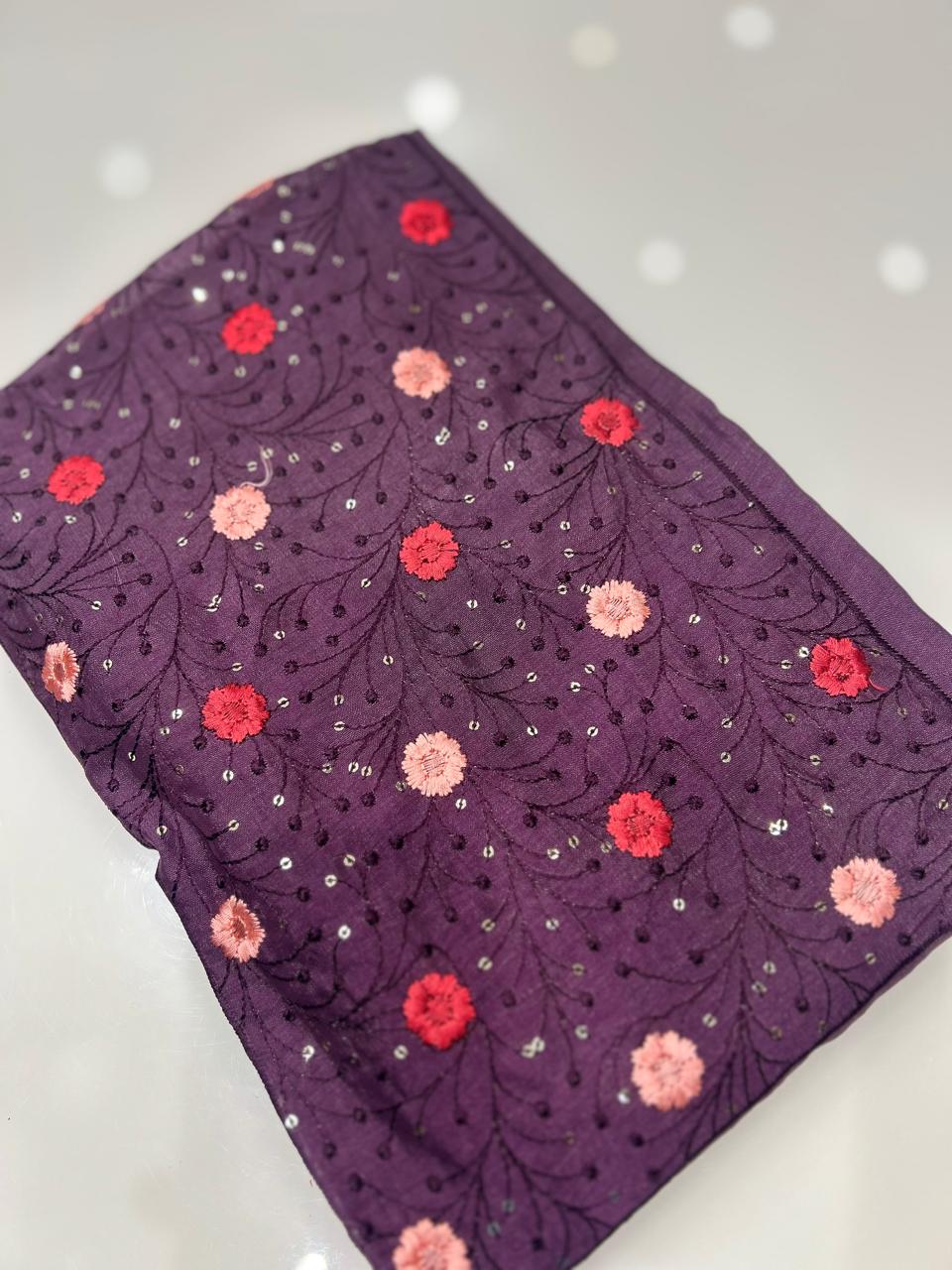 UNSTITCHED SALWAR SUIT SET- Lavender color Search code 8715