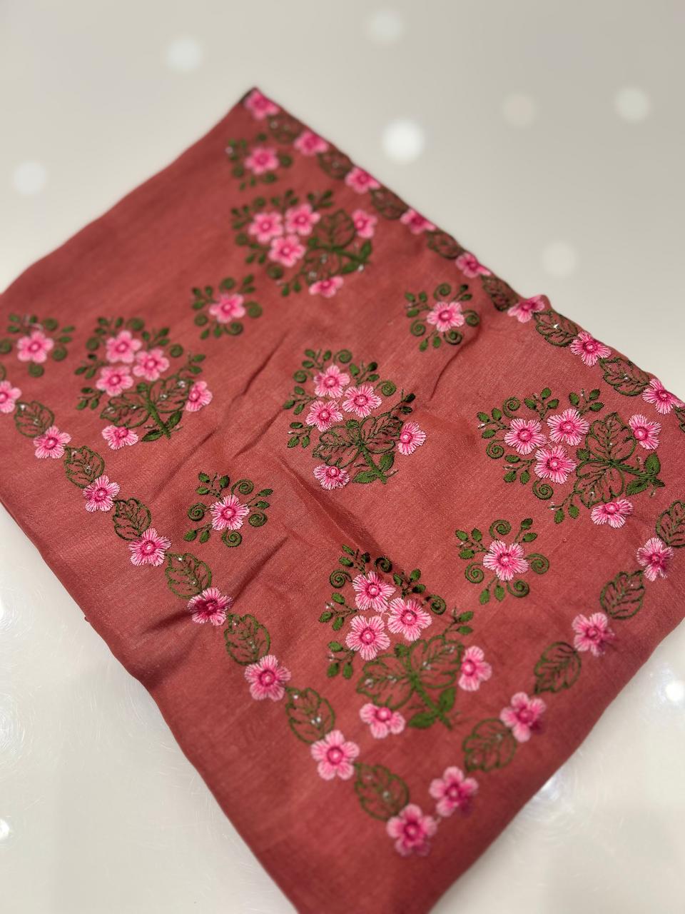 UNSTITCHED SALWAR SUIT SET- Onion pink color Search code 8723