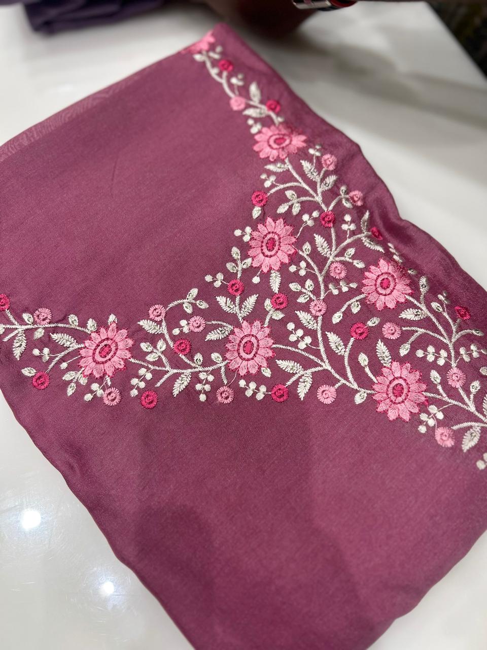 UNSTITCHED SALWAR SUIT SET- Pink color Search code 8726
