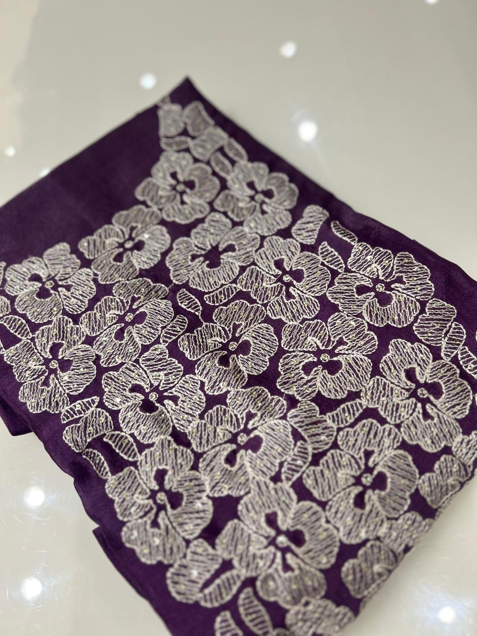 UNSTITCHED SALWAR SUIT SET- Lavender color Search code 8754