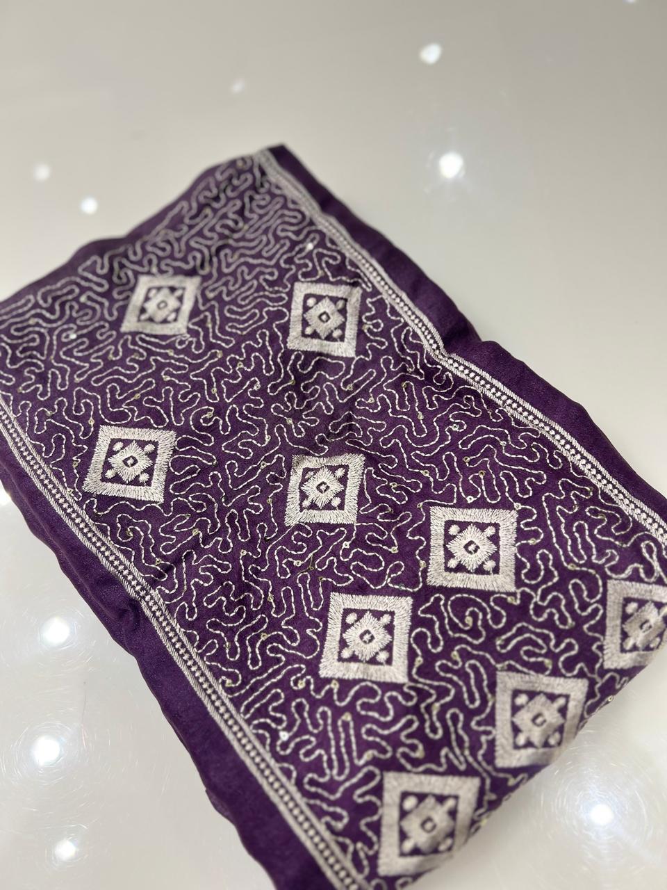 UNSTITCHED SALWAR SUIT SET- Lavender color Search code 8755
