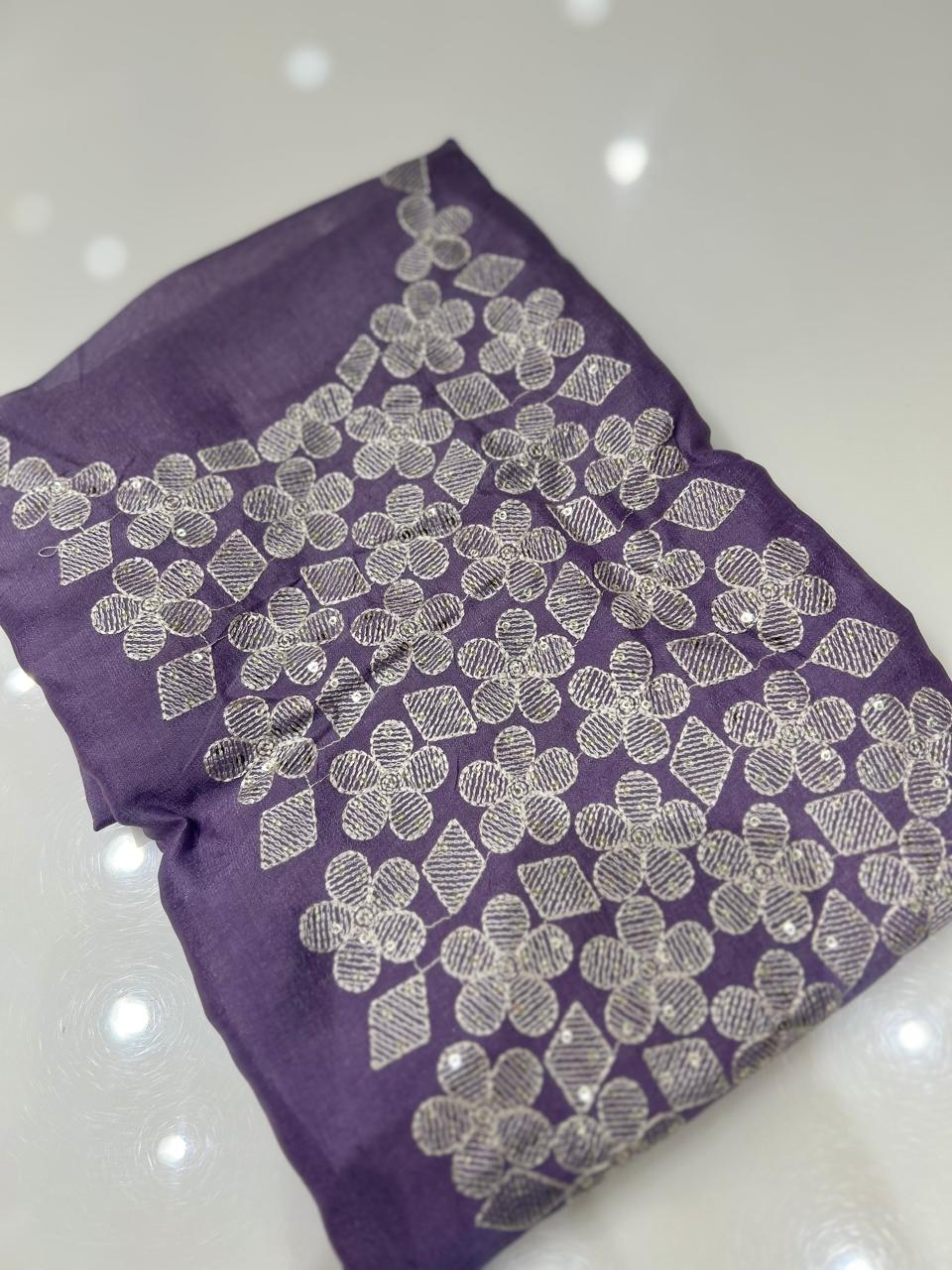 UNSTITCHED SALWAR SUIT SET-Lavender color Search code 8759