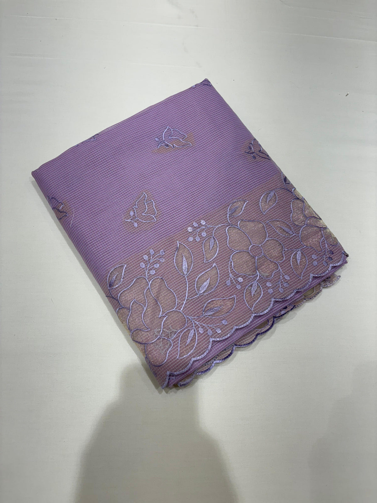 Net Cotta Saree-Lavender shade Search code 5309