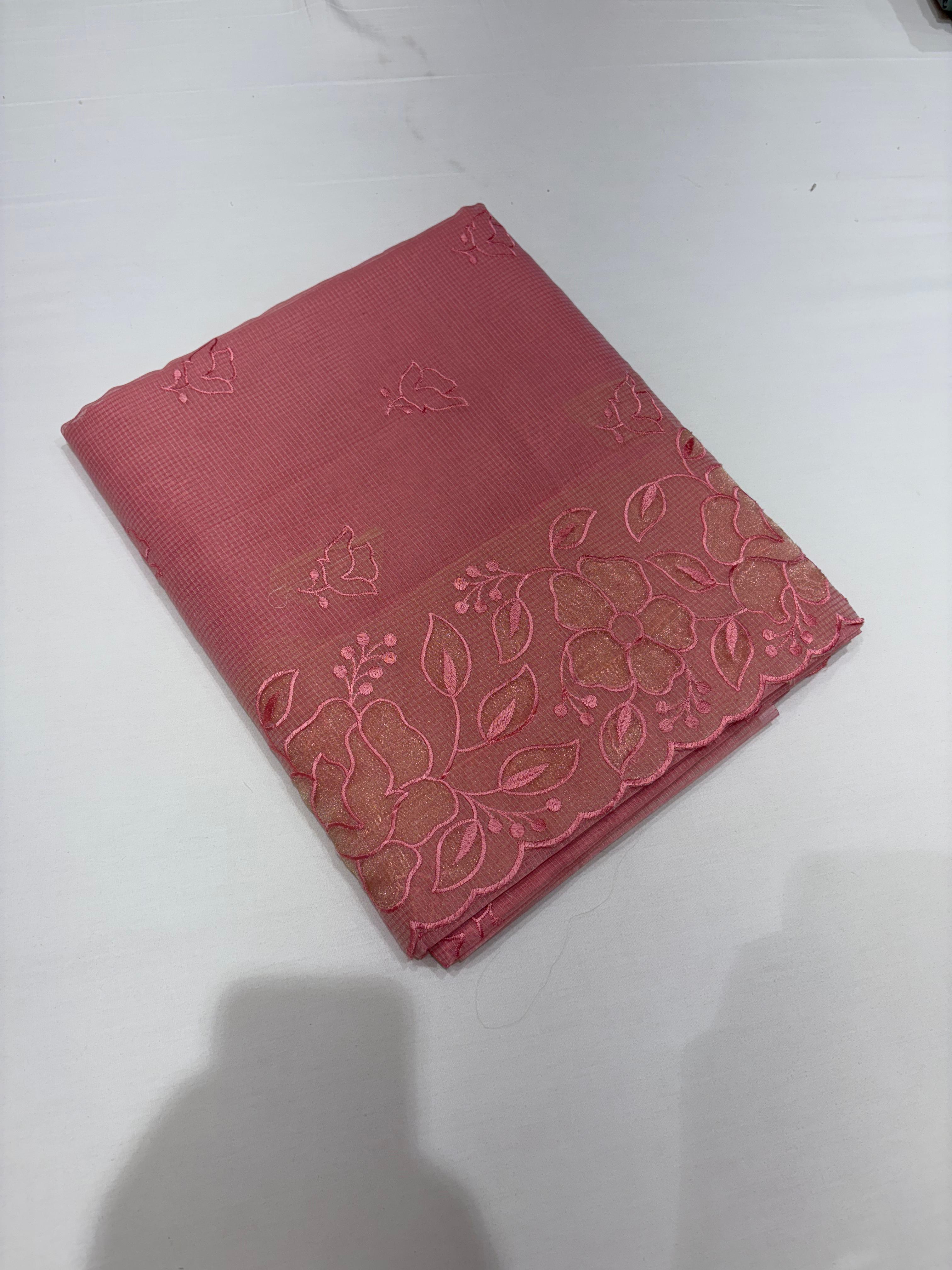 Net Cotta Saree-Dark Pink shade Search code 5311