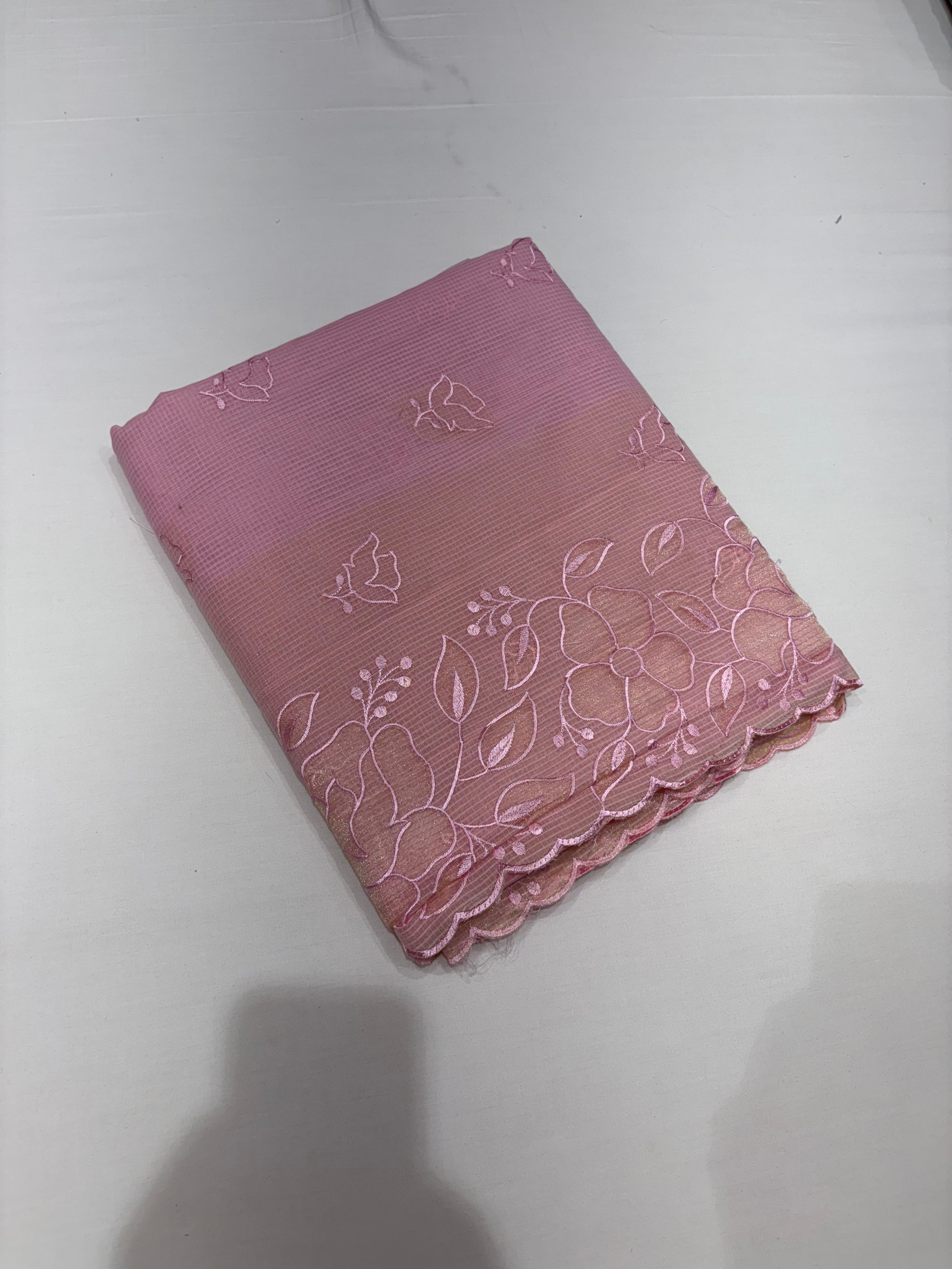 Net Cotta Saree-Pink shade Search code 5310